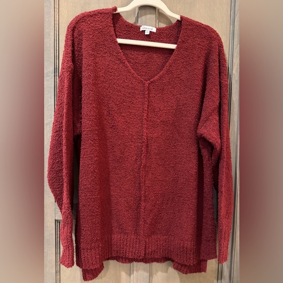 White Birch cozy pullover top red wine multiple sizes - Picture 1 of 4